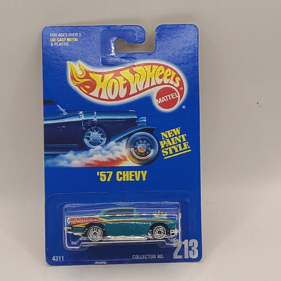 Hot Wheels Classics '57 Chevy - Turquoise with Silver UH #213 No Side Tampo - Picture 1 of 5
